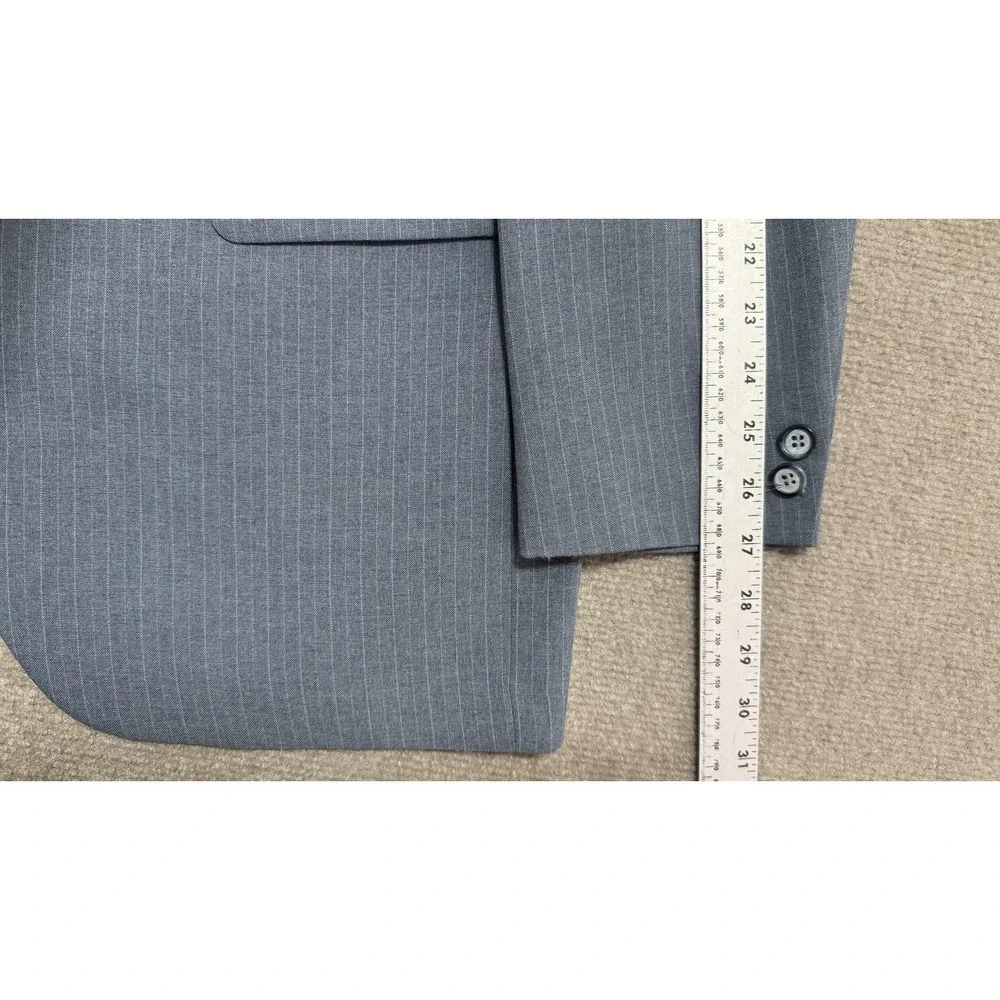 Vintage Richman Suit Mens‎ 42 36x32 Gray Pinstripe 2 Piece Jacket Pants Set